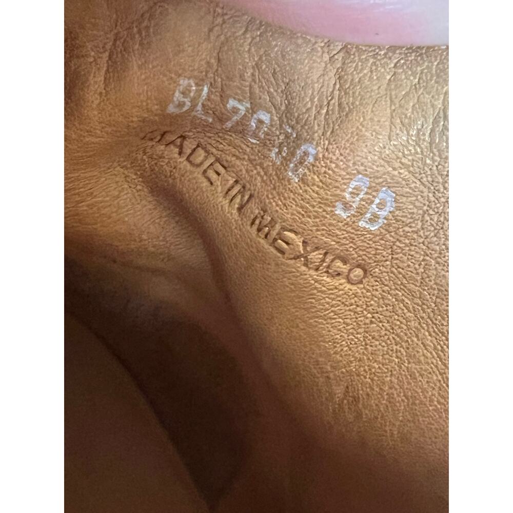 Lucchese Britta Bootie Black Leather Suede Ankle Boots Block Heel Women’s 9B - Picture 6 of 9